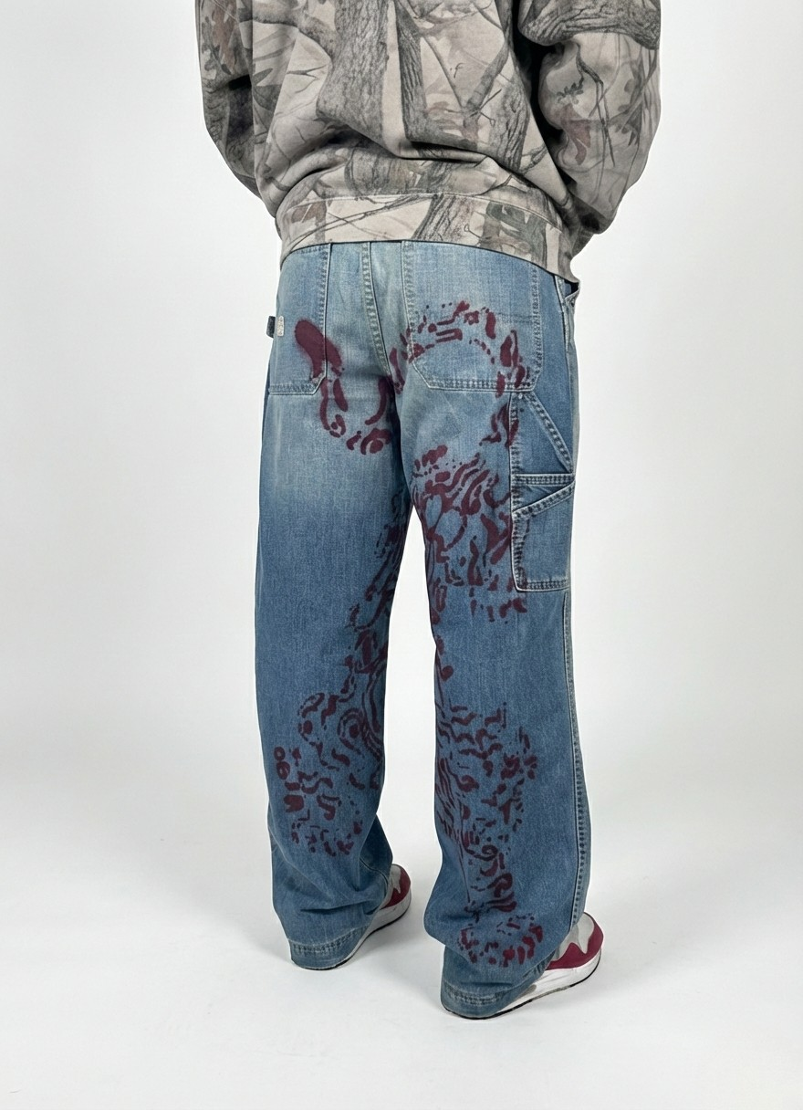 "Wine Striped" Jeans