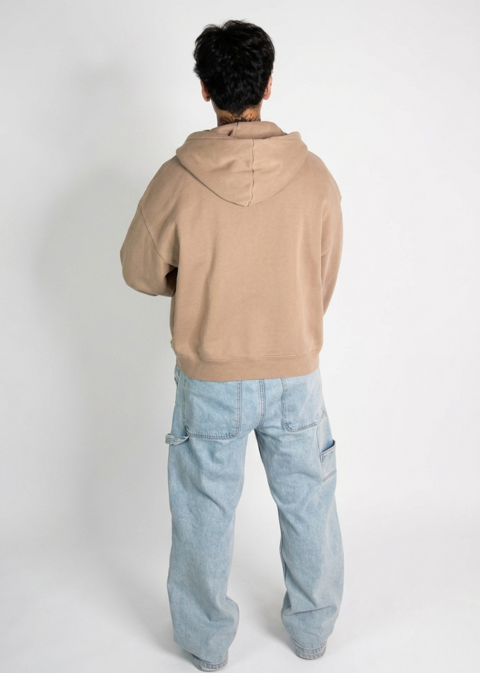 "Tan Striped" Zip-up Hoodie